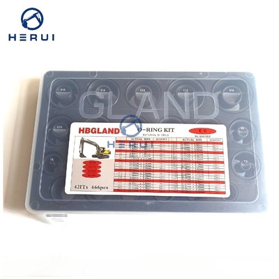 666 PCS EC50 EC210 EC240 EC290 O-Ring Box Rubber Repair Seal Kit for Excavator