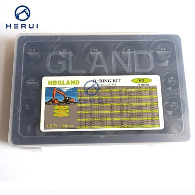 666PCS HD700 HD820 HD1023 O-Ring Box Rubber Repair Seal Kit Excavator Hydraulic Seal Sets