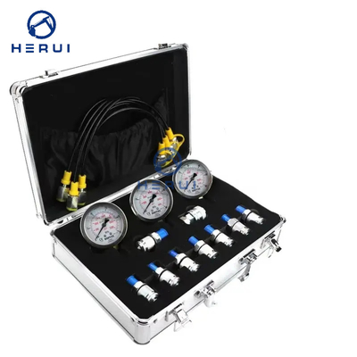 Hydraulic Pressure Test Kit 3 Gauges for Excavators Pressure Gauge Diagnostic Tools