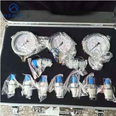 Hydraulic Pressure Test Kit 3 Gauges for Excavators Pressure Gauge Diagnostic Tools