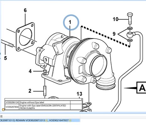 Common Rail Turbocharger 21647837 20873313 for Excavator EC210B EC210BLC D6E Engine Turbo
