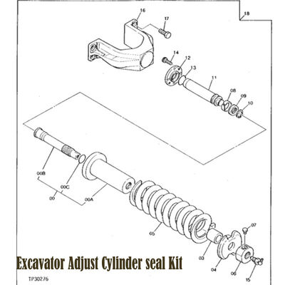 High Quality PC120-6 Chain Adjust Cylinder Seal Kit for Komatsu Excavator Track Adjuster Cylinder Repair Kits
