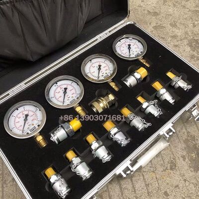 4 Gauges Hydraulic Pressure Gauge Portable Hydraulic Pressure Test Kit for Excavator Diagnostic Tool
