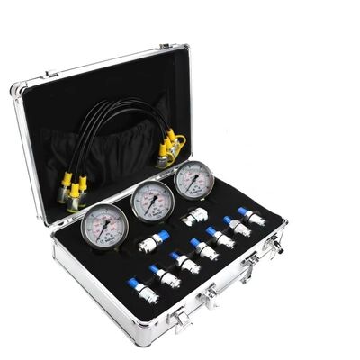 Hydraulic Pressure Test Kit 3 Gauges for Excavators Pressure Gauge Diagnostic Tools